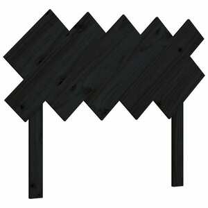 vidaXL fekete tömör fenyőfa ágyfejtámla 104x3x80, 5 cm kép