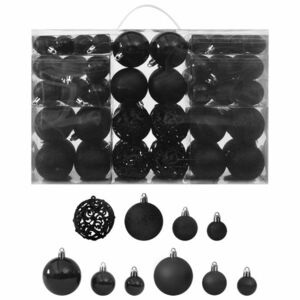 vidaXL 100 darabos fekete karácsonyi gömbkészlet kép
