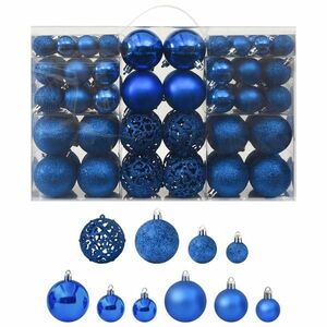 vidaXL 100 darabos kék karácsonyi gömbkészlet kép