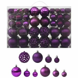vidaXL 100 darabos lila karácsonyi gömbkészlet kép