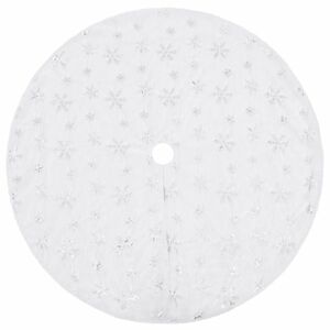 vidaXL fényűző fehér műszőrme karácsonyfatalp-takaró 90 cm kép
