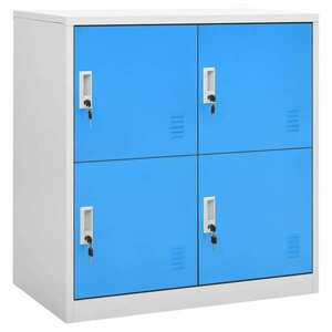 vidaXL világosszürke és kék acél zárható szekrény 90 x 45 x 92, 5 cm kép