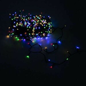 Karácsonyi LED színes Fényfüzér kültérre zöld vezetékkel kép