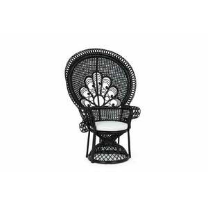 PEACOCK fekete fotel párnával kép