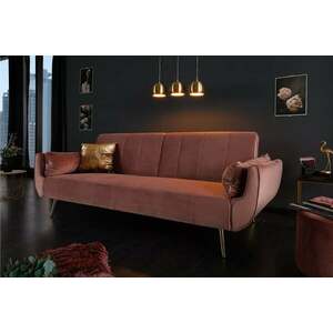 DIVANI rózsaszín bársony kanapéágy kép
