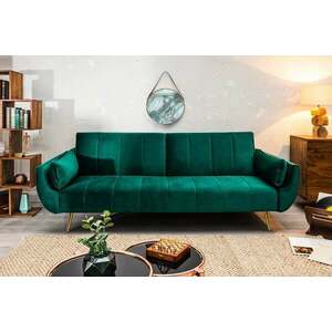 DIVANI zöld és arany bársony kanapéágy kép