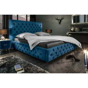 PARIS kék bársony ágy 160x200cm kép
