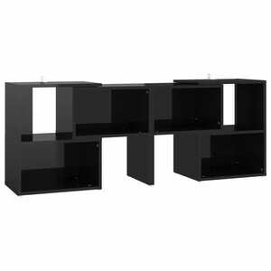vidaXL magasfényű fekete forgácslap TV-szekrény 104 x 30 x 52 cm kép