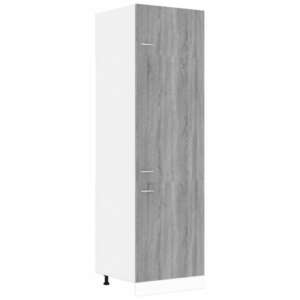 vidaXL barna tölgy színű szerelt fa hűtőtároló szekrény 60x57x207 cm kép