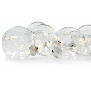 Csillaggal ellátott LED karácsonyi gömbök, méret 6cm, 6db, 30LED, időzítő, teszter, 3xAA, USB kép