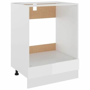 vidaXL magasfényű fehér forgácslap sütőszekrény 60 x 46 x 81, 5 cm kép