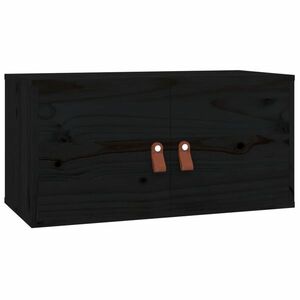 vidaXL fekete tömör fenyőfa faliszekrény 60 x 30 x 30 cm kép
