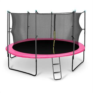 KLARFIT Rocketgirl 430, 430 cm trambulin, belső biztonsági háló, széles létra, rózsaszín kép