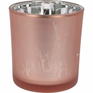 Meissa üveg gyertyatartó, világos rózsaszín, 7 x 8 cm kép