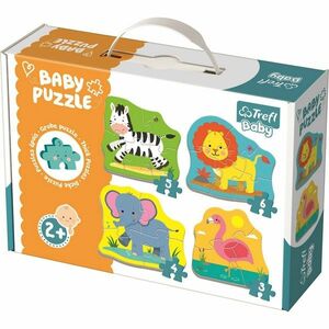 Trefl Baby puzzle Állatok a safarin, 4 az 1-ben 3, 4, 5, 6 részes kép