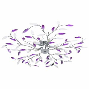 vidaXL csillár lila akril kristály levél karokkal 5 db E14 izzó kép