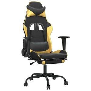 vidaXL aranyszínű műbőr gamer szék lábtartóval kép