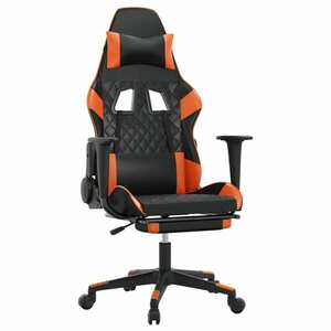 vidaXL narancssárga műbőr gamer szék lábtartóval kép