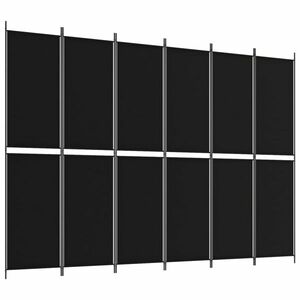 vidaXL 6 paneles fekete szövet térelválasztó 300x220 cm kép
