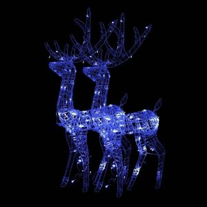 vidaXL 2 db kék akril karácsonyi rénszarvasdísz 120 cm kép