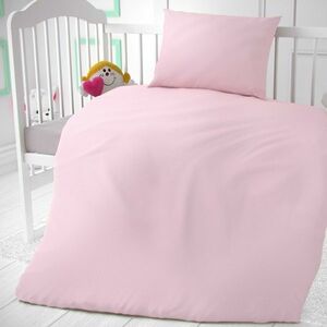 Pamut ágynemű kiságyba, rózsaszín, 90 x 135 cm, 45 x 60 cm kép
