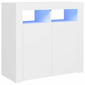 vidaXL fehér tálalószekrény LED-világítással 80 x 35 x 75 cm kép
