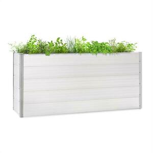 Blumfeldt Nova Grow, kerti ágyás, 195 x 91 x 50 cm, WPC, fa megjelenés, fehér kép