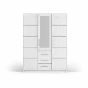 Fehér ruhásszekrény tükörrel 147x200 cm Derry - Cosmopolitan Design kép