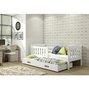 FLORENT P2 gyerekágy + AJÁNDÉK matrac + ágyrács, 80x190 cm, fehér, fehér kép