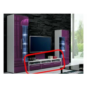 LUGANO TV asztal, fehér/magasfényű lila kép