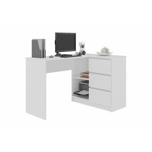 KORDA B16 íróasztal, 124, 5x77x50, fehér, jobbos kép