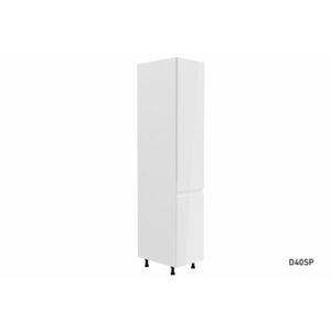 YARD D40SP magas konyhaszekrény, 40x212x58, fehér/szürke magasfényű, bal kép