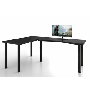 MOOD L sarok számítógépasztal, 200/135x73-76x65, fekete, bal kép