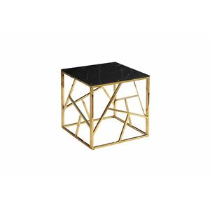 KAPPA B II dohányzóasztal, 55x55x55, fekete márvány/arany kép