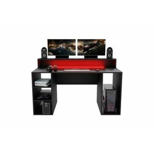 LENI számítógépasztal + Led, 150x74x70, fekete kép