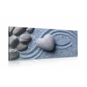 Kép szív alakú kő homokban kép