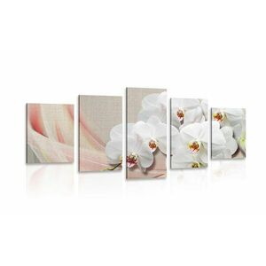 5 részes kép fehér orchidea vásznon kép