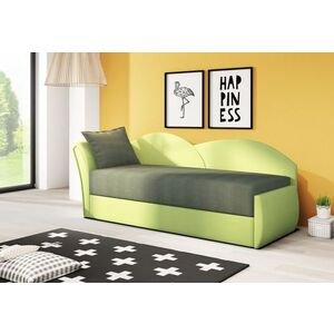 RICCARDO kinyitható kanapé, 200x80x75 cm, sötétzöld/világoszöld, balos kép