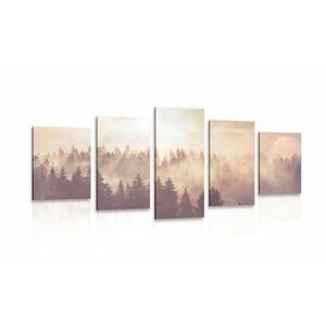 5 részes kép erdő ködben kép