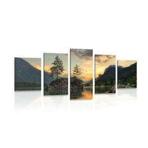 5 részes kép hegyi táj tó mellet kép