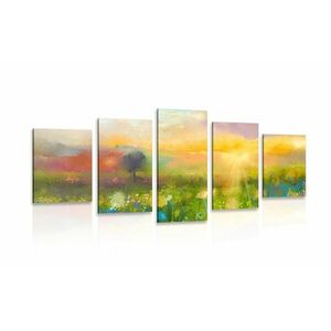 5 részes kép olajfestmény réti virágok kép