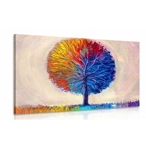 Kép színes vizfestmény hatású fa kép