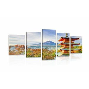 5 részes kép Chureito Pagoda és Fuji-hegy kép