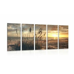 5-részes kép naplemente tengerparton kép