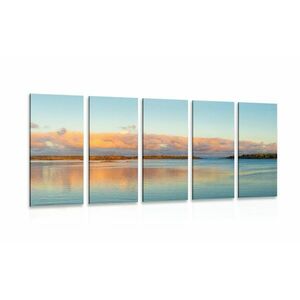 5-részes kép naplemete a tó felett kép