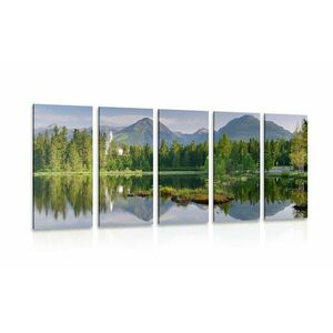 5-részes kép gyönyörű panoráma tó a hegyekben kép