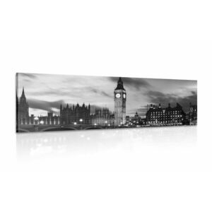Kép Londoni Big Ben fekete fehérben kép