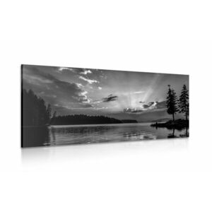 Kép hegyi tó fekete fehérben kép