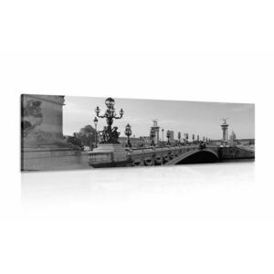 Kép III. Sándor-híd Párizsban fekete fehérben kép