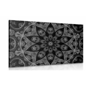 Kép hipnotikus Mandala fekete fehérben kép